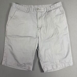 Calvin Klein Chino Shorts Men's 34 Gray Cotton Casual Flat Front